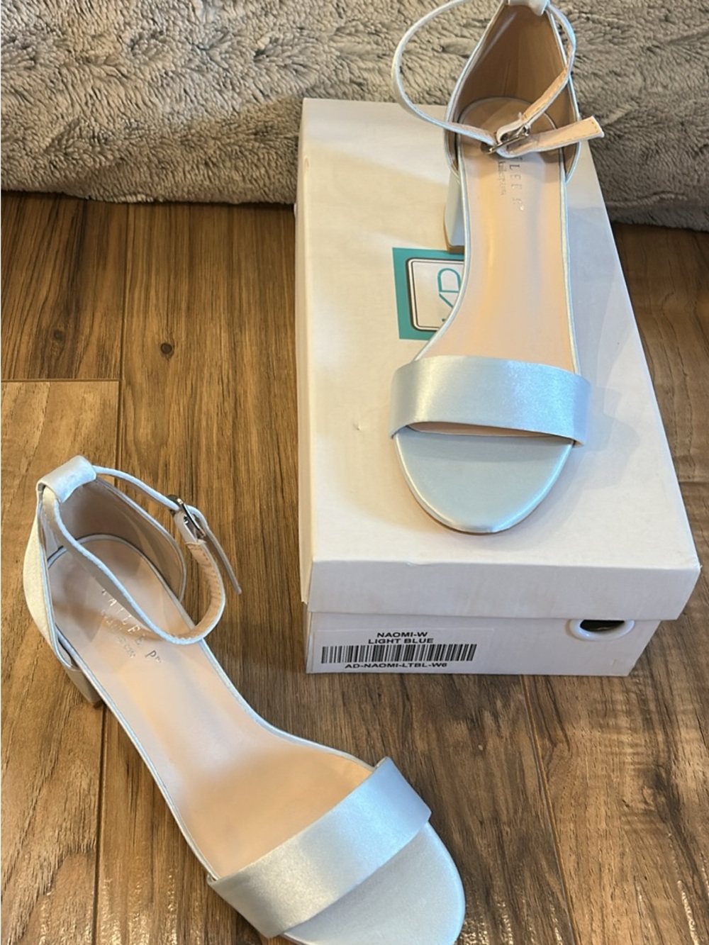 Women’s Light Blue Ankle Strap Heeled Sandals